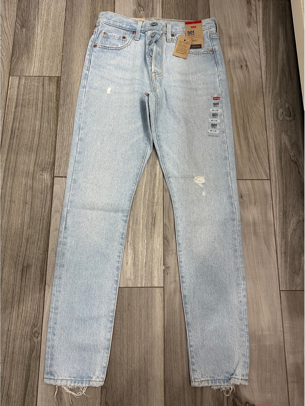 Levi's 501 Skinny Light Wash Jeans 25x30